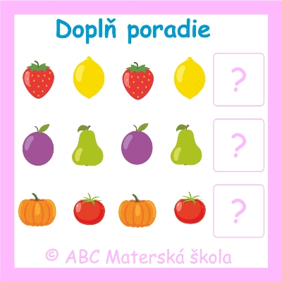 Doplň poradie