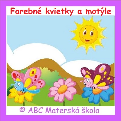 Farebné kvietky a motýle